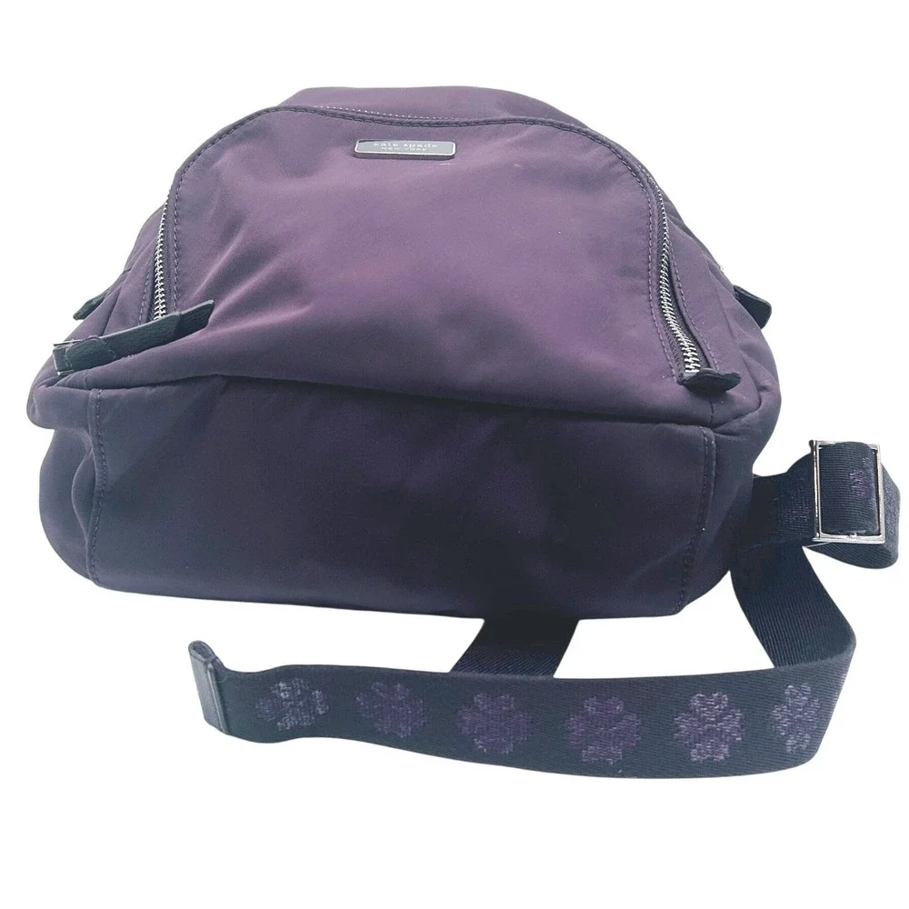 Kate Spade New York Nylon Messenger Bag Brown Floral‎ Strap Adjustable